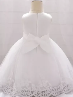 White Flower Girl Dresses Special Occasion Dresses White Lace Sleeveless Jewel Neck Flower Girl Dresses