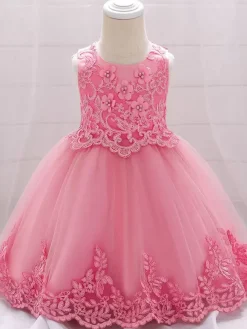 White Flower Girl Dresses Special Occasion Dresses White Lace Sleeveless Jewel Neck Flower Girl Dresses