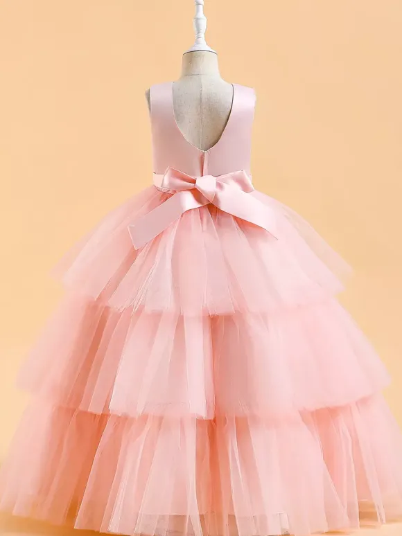 White Flower Girl Dresses Special Occasion Dresses Dark Green Tulle Sleeveless Jewel Neck Flower Girl Dresses