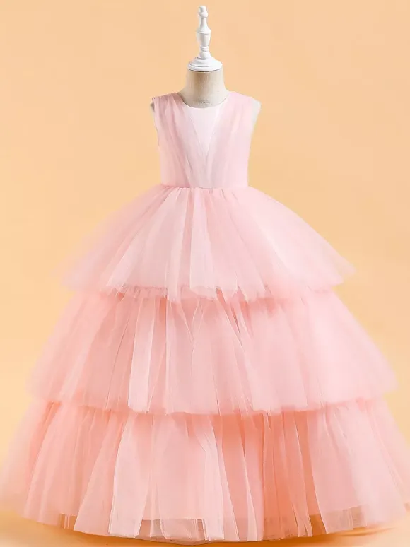 White Flower Girl Dresses Special Occasion Dresses Dark Green Tulle Sleeveless Jewel Neck Flower Girl Dresses