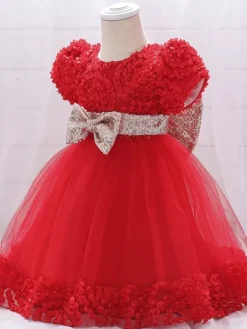 White Flower Girl Dresses Special Occasion Dresses White Lace Short Sleeves Jewel Neck Flower Girl Dresses
