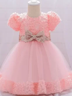 White Flower Girl Dresses Special Occasion Dresses White Lace Short Sleeves Jewel Neck Flower Girl Dresses