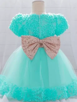 White Flower Girl Dresses Special Occasion Dresses White Lace Short Sleeves Jewel Neck Flower Girl Dresses