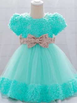 White Flower Girl Dresses Special Occasion Dresses White Lace Short Sleeves Jewel Neck Flower Girl Dresses