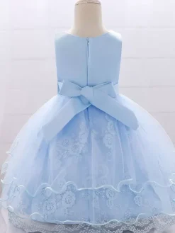White Flower Girl Dresses Special Occasion Dresses Pink Lace Sleeveless Jewel Neck Flower Girl Dresses