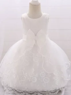 White Flower Girl Dresses Special Occasion Dresses Pink Lace Sleeveless Jewel Neck Flower Girl Dresses