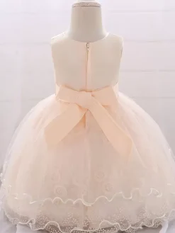 White Flower Girl Dresses Special Occasion Dresses Pink Lace Sleeveless Jewel Neck Flower Girl Dresses