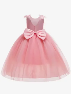 White Flower Girl Dresses Special Occasion Dresses Pink Tulle Sleeveless Jewel Neck Flower Girl Dresses
