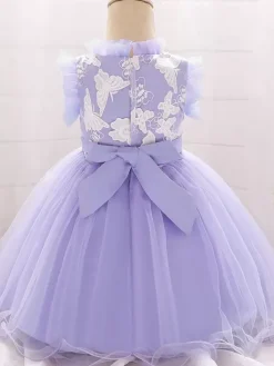 White Flower Girl Dresses Special Occasion Dresses Blue Lace Sleeveless Jewel Neck Flower Girl Dresses