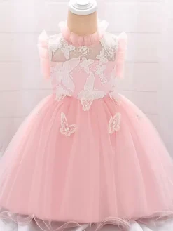 White Flower Girl Dresses Special Occasion Dresses Blue Lace Sleeveless Jewel Neck Flower Girl Dresses