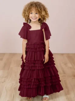 White Flower Girl Dresses Blush Pink Tulle Sleeveless Jewel Neck Flower Girl Dresses