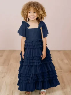 White Flower Girl Dresses Blush Pink Tulle Sleeveless Jewel Neck Flower Girl Dresses