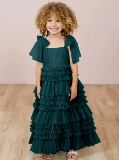 White Flower Girl Dresses Blush Pink Tulle Sleeveless Jewel Neck Flower Girl Dresses