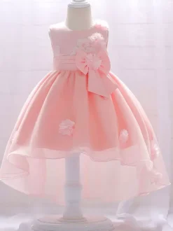 White Flower Girl Dresses Champagne Tulle Sleeveless Jewel Neck Flower Girl Dresses