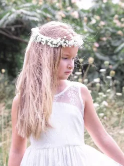 White Flower Girl Dresses Jewel Neck Sleeveless Sash Lace Formal Kids Pageant Dresses Free Customization