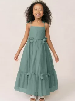 White Flower Girl Dresses Soft Pink Organza Sleeveless Jewel Neck Flower Girl Dresses