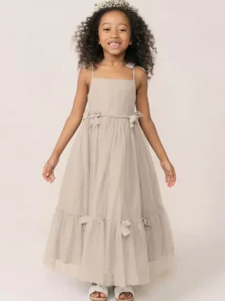 White Flower Girl Dresses Soft Pink Organza Sleeveless Jewel Neck Flower Girl Dresses