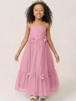 White Flower Girl Dresses Soft Pink Organza Sleeveless Jewel Neck Flower Girl Dresses