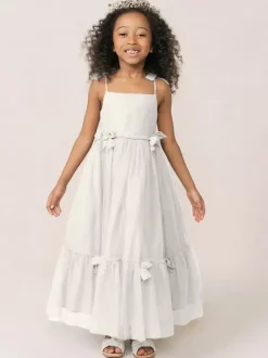 White Flower Girl Dresses Soft Pink Organza Sleeveless Jewel Neck Flower Girl Dresses