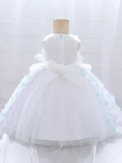 White Flower Girl Dresses Special Occasion Dresses Pink Lace Sleeveless Jewel Neck Flower Girl Dresses