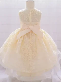 White Flower Girl Dresses Special Occasion Dresses Pink Lace Sleeveless Jewel Neck Flower Girl Dresses