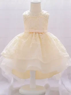 White Flower Girl Dresses Special Occasion Dresses Pink Lace Sleeveless Jewel Neck Flower Girl Dresses