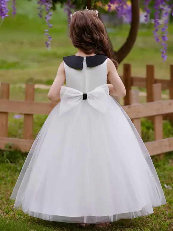 White Flower Girl Dresses Special Occasion Dresses White Tulle Sleeveless Jewel Neck Flower Girl Dresses