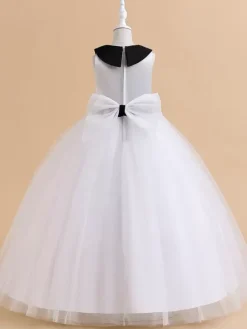 White Flower Girl Dresses Special Occasion Dresses White Tulle Sleeveless Jewel Neck Flower Girl Dresses