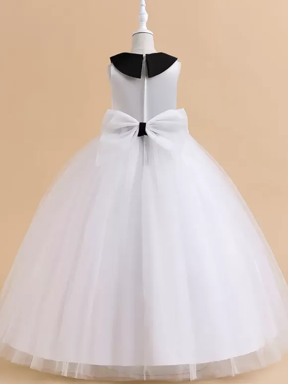 White Flower Girl Dresses Special Occasion Dresses White Tulle Sleeveless Jewel Neck Flower Girl Dresses