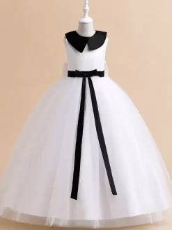 White Flower Girl Dresses Special Occasion Dresses White Tulle Sleeveless Jewel Neck Flower Girl Dresses