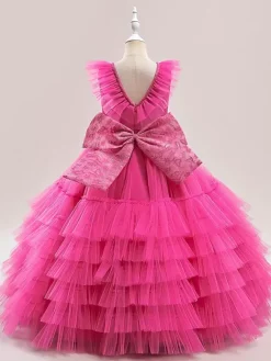 White Flower Girl Dresses Special Occasion Dresses White Tulle Sleeveless V-Neck Flower Girl Dresses
