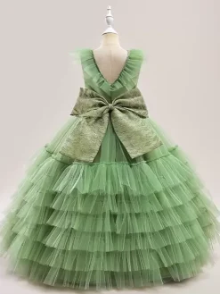 White Flower Girl Dresses Special Occasion Dresses White Tulle Sleeveless V-Neck Flower Girl Dresses