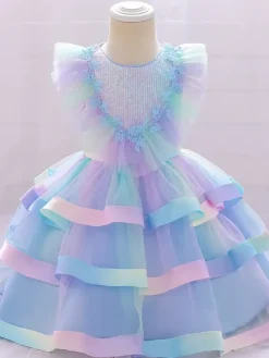 White Flower Girl Dresses Special Occasion Dresses Pink Lace Short Sleeves Jewel Neck Flower Girl Dresses
