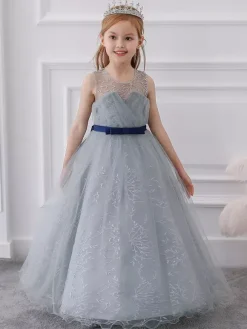 White Flower Girl Dresses Special Occasion Dresses Red Lace Sleeveless Jewel Neck Flower Girl Dresses