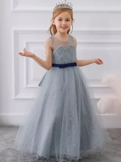 White Flower Girl Dresses Special Occasion Dresses Red Lace Sleeveless Jewel Neck Flower Girl Dresses