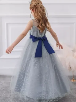 White Flower Girl Dresses Special Occasion Dresses Red Lace Sleeveless Jewel Neck Flower Girl Dresses
