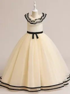 White Flower Girl Dresses Special Occasion Dresses White Tulle Sleeveless Jewel Neck Flower Girl Dresses