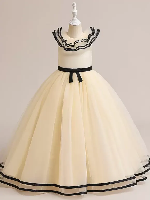 White Flower Girl Dresses Special Occasion Dresses White Tulle Sleeveless Jewel Neck Flower Girl Dresses