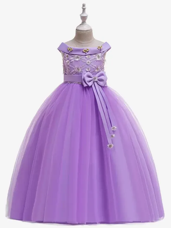 White Flower Girl Dresses Special Occasion Dresses White Tulle Sleeveless Bateau Neck Flower Girl Dresses
