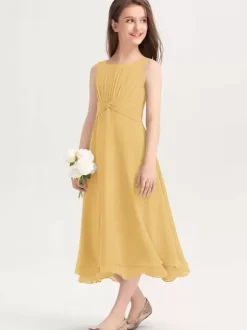 White Flower Girl Dresses Special Occasion Dresses Purple Chiffon Sleeveless Jewel Neck Flower Girl Dresses