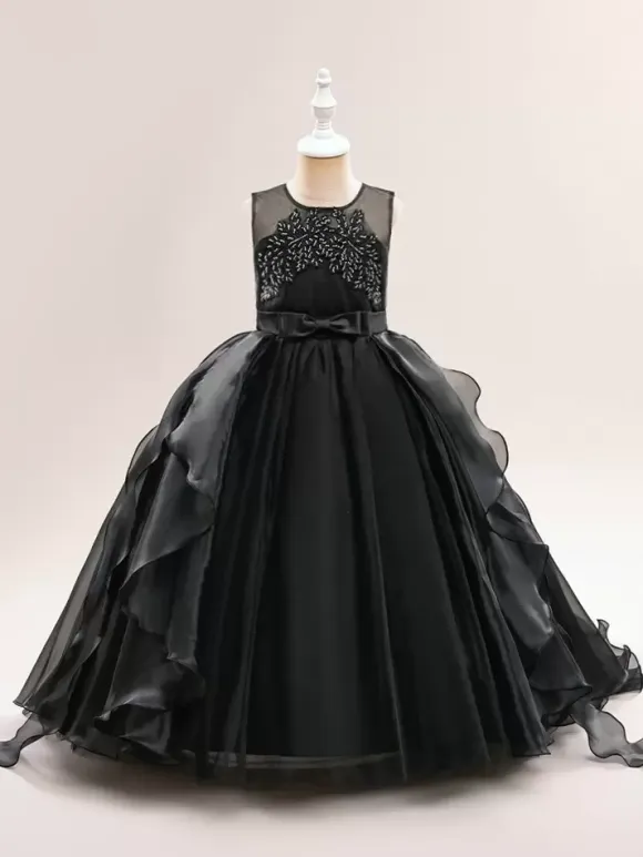 White Flower Girl Dresses Special Occasion Dresses White Tulle Sleeveless Jewel Neck Flower Girl Dresses