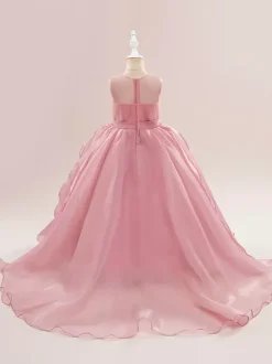White Flower Girl Dresses Special Occasion Dresses White Tulle Sleeveless Jewel Neck Flower Girl Dresses