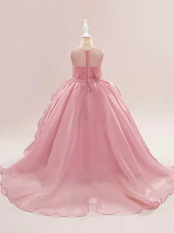 White Flower Girl Dresses Special Occasion Dresses White Tulle Sleeveless Jewel Neck Flower Girl Dresses