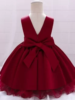 White Flower Girl Dresses Special Occasion Dresses Champagne Polyester Sleeveless Jewel Neck Flower Girl Dresses