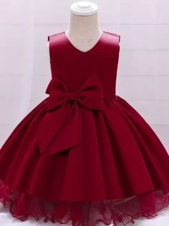 White Flower Girl Dresses Special Occasion Dresses Champagne Polyester Sleeveless Jewel Neck Flower Girl Dresses