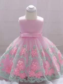 White Flower Girl Dresses Special Occasion Dresses Yellow Lace Sleeveless Jewel Neck Flower Girl Dresses