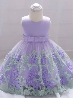 White Flower Girl Dresses Special Occasion Dresses Yellow Lace Sleeveless Jewel Neck Flower Girl Dresses