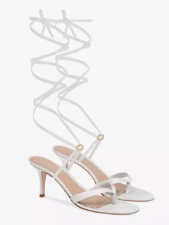 White High Heel Sandals Flip Flop Lace Up Party Prom Shoes
