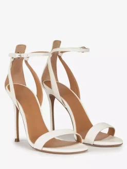 White High Heel Sandals Open Toe Stiletto Heel Prom Shoes