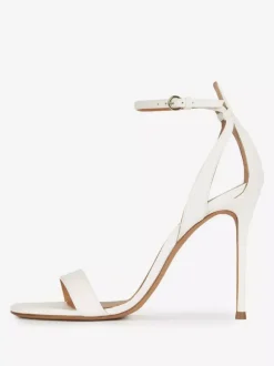 White High Heel Sandals Open Toe Stiletto Heel Prom Shoes